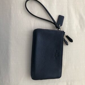 Coach navy blue wristlet